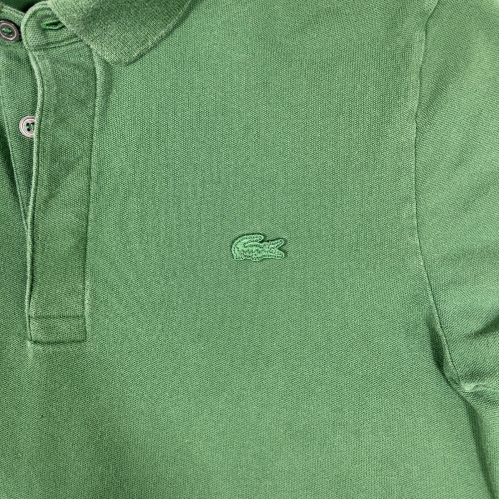 Lacoste Polo Shirt Mens Medium Green Regular Fit Short Sleeve Pique Logo - Picture 6 of 6